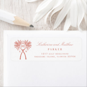 Étiquette Palmiers noués Tropical Beach Mariage Adresse