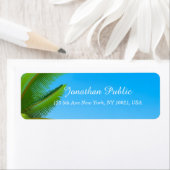 Étiquette Palms Blue Sky Moderne élégant Modèle à main (En situation)