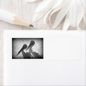 Étiquette Pals pélicans en noir (En situation)