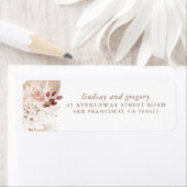 Étiquette Pampas Feuillage Exotique Grass et Fleurs de Crème (En situation)