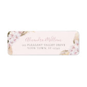 Étiquette Pampas Grass Floral Mariage Adresse de retour (Devant)