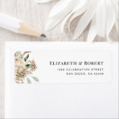 Étiquette pampas herbe sauge vert mariage adresse (En situation)