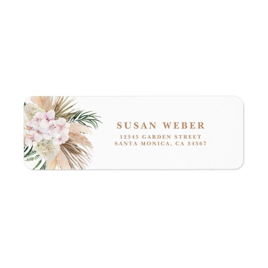 Étiquette Pampas Invitation de boho de Grass (Devant)