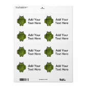 Étiquette Pancho Doodle Character pour le robot Android™ (Feuille entière)