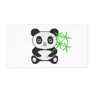 Étiquette Panda à points croisés drôle