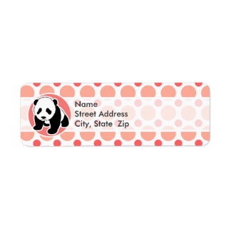 Étiquette Panda bébé mignonne; Pois rose et corail