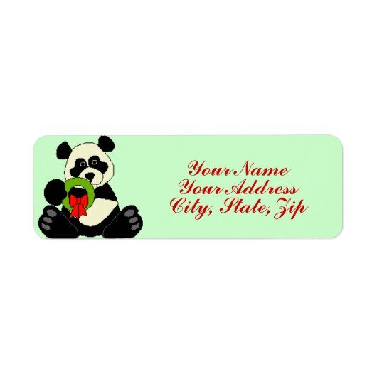 Étiquette Panda de Noël (Devant)