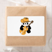 Étiquette Panda drôle avec guitare (En situation)