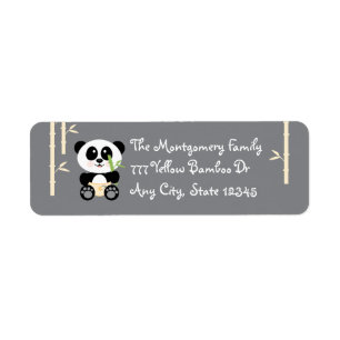 Étiquette Panda en bambou de bébé de hurlement dans des