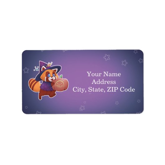 Étiquette Panda espace Halloween (Devant)