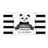 Étiquette Panda fête d'anniversaire (Devant)