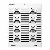 Étiquette Panda fête d'anniversaire (Feuille entière)