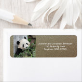 Étiquette Panda Géant Cute, Faux Chrome Adresse de retour (En situation)