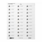 Étiquette Panda ours mignon Easter aquarelle florale (Feuille entière)