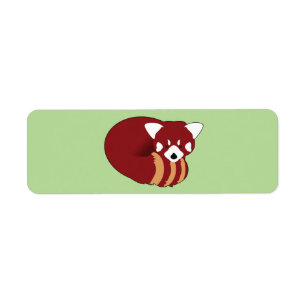 Étiquette Panda rouge