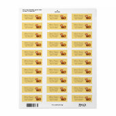 Étiquette Panda roux mignon sur fond jaune (Feuille entière)
