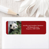 Étiquette Pandas géantes rouge foncé Retourner l'adresse Éti (En situation)