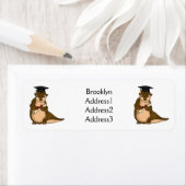 Étiquette Pangolin mignon diplômé dessin animé (En situation)