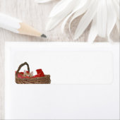 Étiquette Panier de Noël orange tabby (En situation)