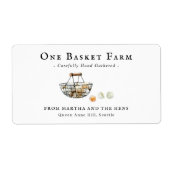 Étiquette Panier d'oeufs aquarelle | Oeufs frais de ferme (Devant)