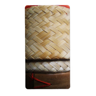 Étiquette Panier en bambou de riz Kratip Thai Lao Isan