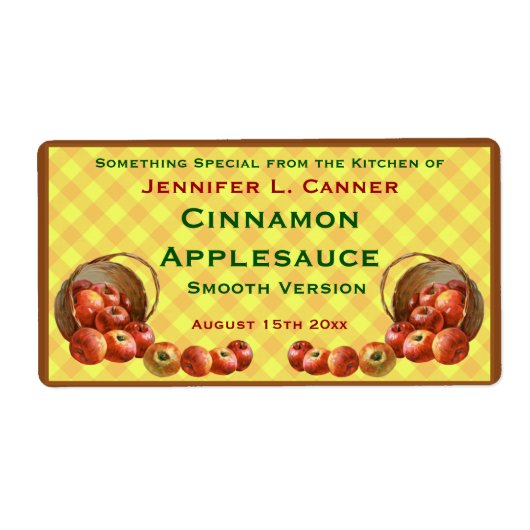 Étiquette Paniers de pomme sur Plaid Jaune (Devant)