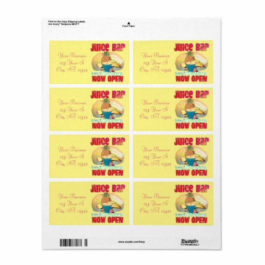 Étiquette Panneau Barre de jus Thunder_Cove (Feuille entière)