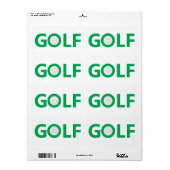 Étiquette Panneau de golf (Feuille entière)