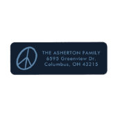 Étiquette Panneau de Paix dessiné à la main bleu de l'adress (Devant)