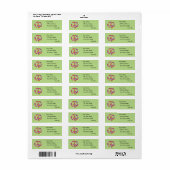 Étiquette Panneau de paix Floral en vert (Feuille entière)