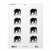 Étiquette Panneau de trekking des éléphants asiatiques devan (Feuille entière)