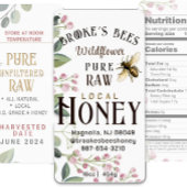 Étiquette PANNEAU HEX de miel peint à la main abeille & fleu