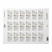 Étiquette PANNEAU HEX de miel peint à la main abeille & fleu (Feuille entière)