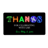 Étiquette Panneau néon Luminosité dans l'obscurité Merci cad (Devant)