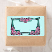 Étiquette panneau rose art déco (En situation)