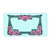 Étiquette panneau rose art déco (Devant)