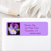 Étiquette Pansy bleu violet (En situation)