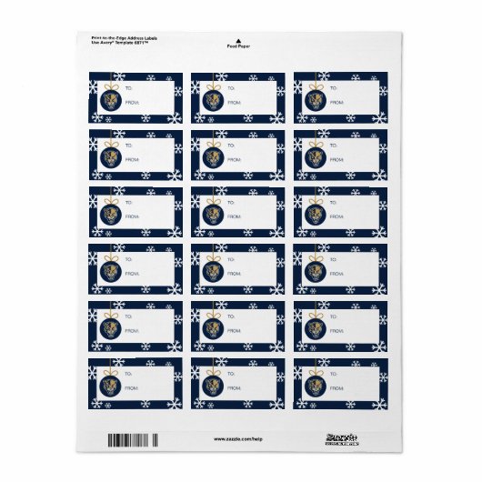 Étiquette Panthers de la FIU - Noël (Feuille entière)