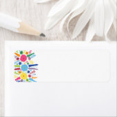 ÉTIQUETTE PAPER558 BRIGHT COLORFUL HAPPY FLOWERS (En situation)