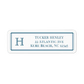 Étiquette Papeterie de bureau initiale bleu marine pour homm (Devant)