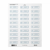 Étiquette Papeterie de bureau initiale bleu marine pour homm (Feuille entière)