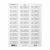 Étiquette Papeterie de bureau noir et blanc initiale pour ho (Feuille entière)