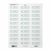 Étiquette Papeterie de bureau verte initiale pour hommes (Feuille entière)