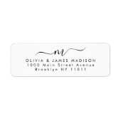 Étiquette Papeterie de couple à monogramme avec écriture cur (Devant)