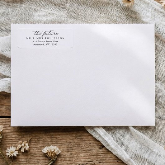Étiquette Papeterie de mariage simple avec calligraphie pour