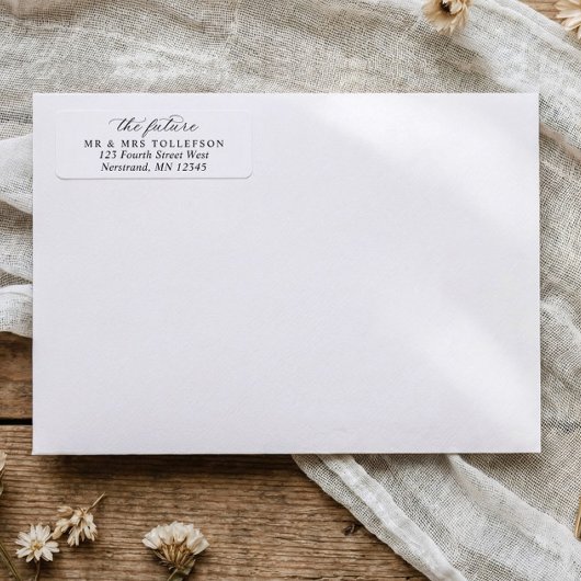 Étiquette Papeterie de mariage simple avec calligraphie pour
