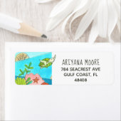 Étiquette Papeterie de tortue de mer (En situation)