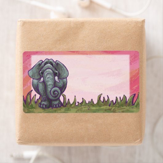 Étiquette Papeterie éléphante (En situation)