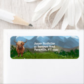 Étiquette Papeterie Highland Cow (En situation)