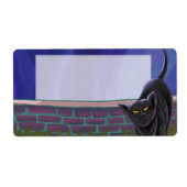 Étiquette Papeterie pour chat noir (Devant)